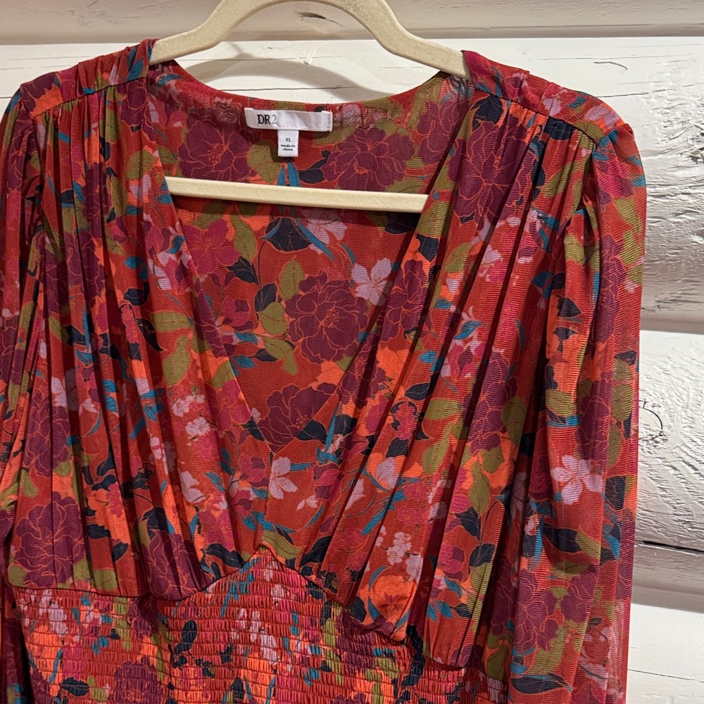 DR2 Red Floral Women's Top
